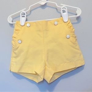NWT Janie & Jack Toddler Girl Yellow Ruffle Pocket Short, 12-18 months